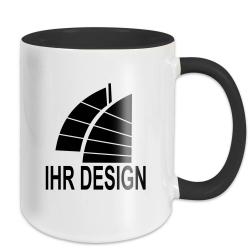 Zweifarbige Tasse / Keramiktasse mit Ihrem Logo oder Design schwarz | Fotodruck 4c