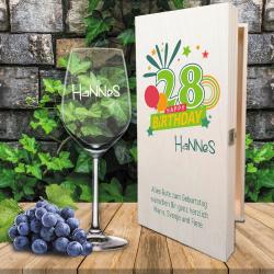 Edles Wein-Geschenk-Set zum Geburtstag personalisiert 