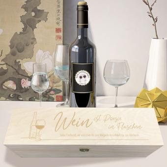 Individuell gravierte Wein Geschenkbox aus Holz 