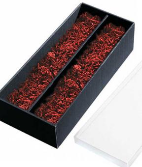 Geschenkkassette, Geschenk Box 2er schwarz Sizzlepack rot