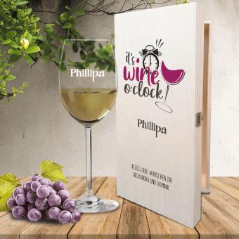 Individuell erstelltes Wein-Geschenk-Set "it's wine o'clock" 