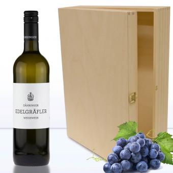 Holzbox für Wein-und Sekt- Geschenke mit Namen 3er ohne Gravur