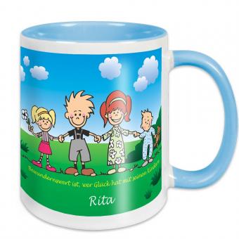 Kinder-Tasse mit eigenem Text und Namen 