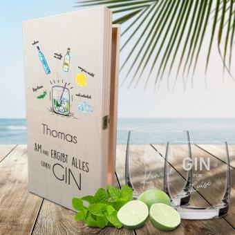 GIN Geschenk Set - Am Ende ergibt alles einen Gin - individuell bedruckt ohne GIN Flasche