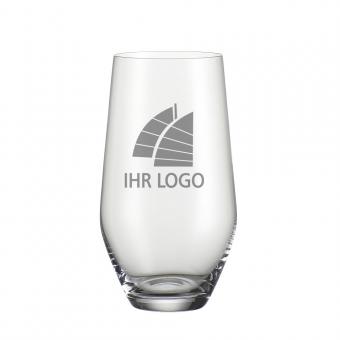 Trinkglas/Saftglas 420 ml No.1 mit Ihrem Logo/Design mit Gravur