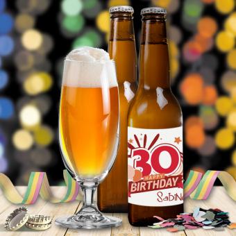 Bierflaschenetikett individuell bedruckt zum 30. Geburtstag 