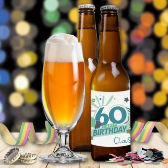 Eigenes Bierflaschenetikett zum 60. Geburtstag bedruckt 