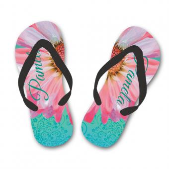 Blumen-Flip Flops mit Namen bedruckt 40-42