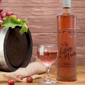 Bedruckte Weinflasche Motiv "Lieblingsmensch" mit Wunschnamen Pinot Noir (rosè) | ohne
