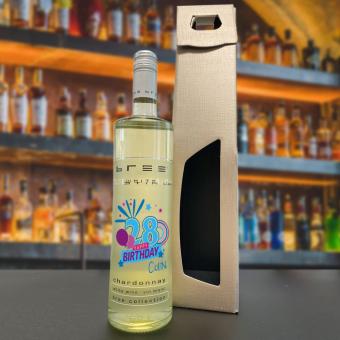 Weinflasche bedruckt als Geburtstagsgeschenk Chardonnay | mit
