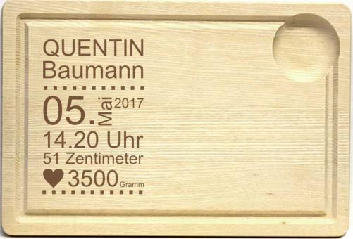Frühstücksbrettchen zur Geburt 