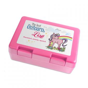Unicorn Brotbox mit Spruch und Namen 