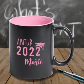 Tasse als Geschenk zum Abi / Abschluss mit Wunschtext graviert 