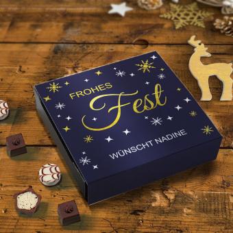 Personalisierte Lindt Pralinen zu Weihnachten mit eigenem Text (100 g) 