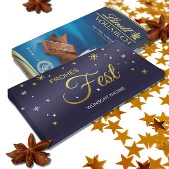 Lindt Weihnachts Schokolade mit eigenem Text personalisiert, 100 g 