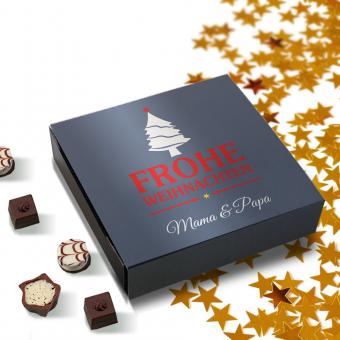 Individuell bedruckte Lindt Pralinen zu Weihnachten mit eigenem Text (100 g) 