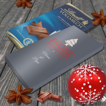 Weihnachtsschokolade von Lindt mit eigenem Text personalisiert - 100 g 