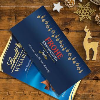 Individuell bedruckte Weihnachtsschokolade von Lindt (100 g) 