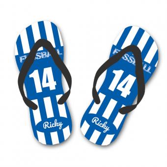 Individuelle Flip Flops Fußball / Verein blau weiß 42-44