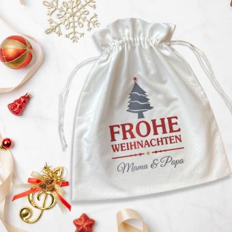 Persönliches Geschenksäckchen / Geschenkbeutel zu Weihnachten mit Wunschtext 