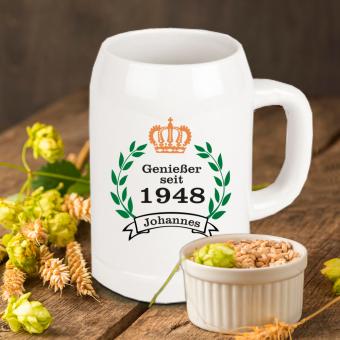 Keramik Bierkrug bedrucken Genießer - individuell 