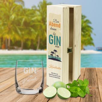 GIN Geschenk-Set mit Namen und Wunschtext bedruckt ohne GIN Flasche