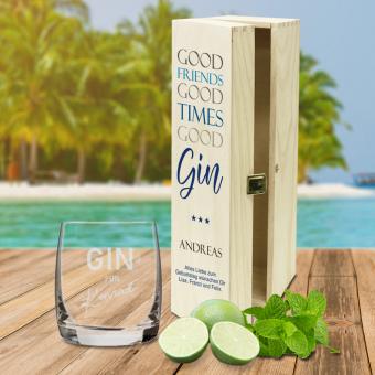 Persönliches Geschenk-Set mit Namen für GIN-Liebhaber ohne GIN Flasche