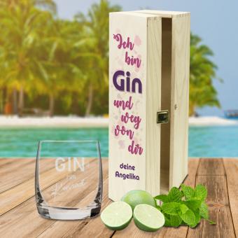 Außergewöhliches GIN Geschenk-Set mit Namen bedruckt ohne GIN Flasche