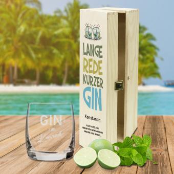 Individuelles GIN Geschenk-Set - Lange Rede - mit Namen bedruckt ohne GIN Flasche