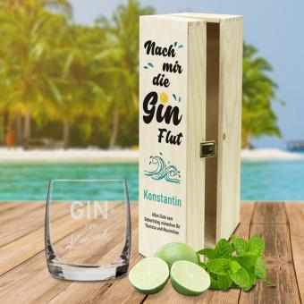 Personalisiertes GIN Geschenk Set - Nach mir die GIN Flut - mit Namen ohne GIN Flasche