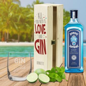 Romantisches GIN Geschenk-Set für Verliebte inkl. GIN Flasche