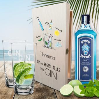 GIN Geschenkset - Am Ende ergibt alles einen Gin - personalisiert mit Namen inkl. GIN Flasche