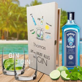 GIN Geschenk Set - Am Ende ergibt alles einen Gin - individuell bedruckt inkl. GIN Flasche