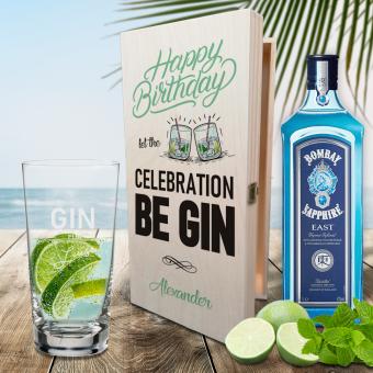 Personalisiertes GIN Geschenkset "Happy Birthday" mit Namen und Text 