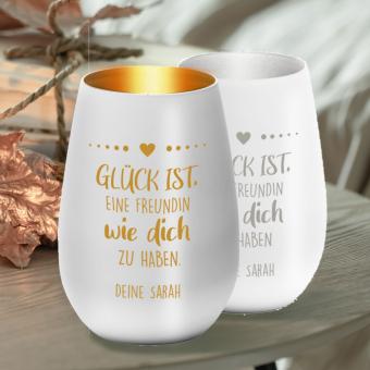 Windlicht für die beste Freundin mit Wunschtext graviert 