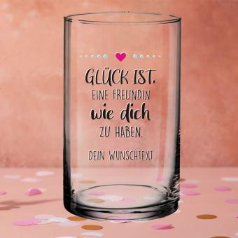 Bedruckte Vase "Glück ist eine Freundin wie dich zu haben 