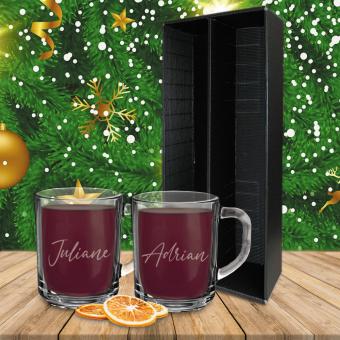 Schönes Glühwein-Set mit Namen als Weihnachtsgeschenk ohne