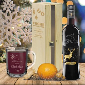 Persönliches Glühwein-Geschenk-Set mit Namen und Wunschtext 