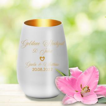 Personalisiertes Windlicht zur Goldenen Hochzeit 