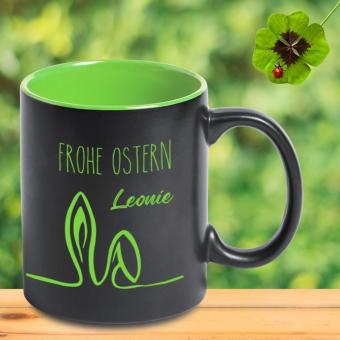 Frohe Ostern Tasse als Geschenkidee mit deinem Namen ohne