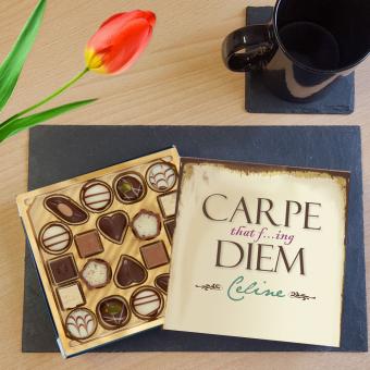 "Carpe Diem" - Lindt Pralinen mit individuellem Namen (100 g) 