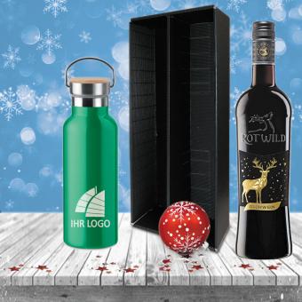 Glühwein-Geschenk-Set Isoflasche und Glühwein mit Ihrem Logo 