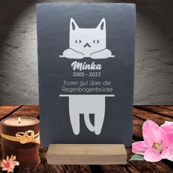 Gravierte Gedenktafel 30x20 für deine Katze selbst gestalten 