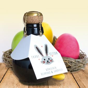 Personalisierte Sektbombe mit Flaschenanhänger  - Frohe Ostern 
