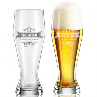 persönliches Weißbierglas mit Gravur 550 ml HEINRICH II 