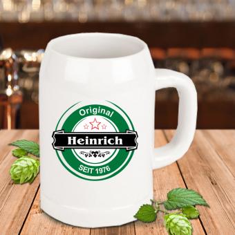 Bierkrug aus Keramik mit individuellem Design bedruckt 