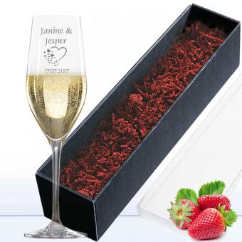 Sektglas mit Gravur in Geschenkverpackung 