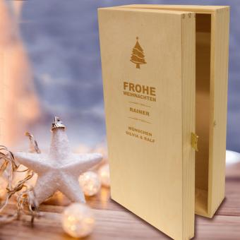 Geschenkkiste aus Holz Weihnachten graviert 2er 