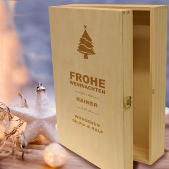 Geschenkverpackung zu Weihnachten Holz 3er 