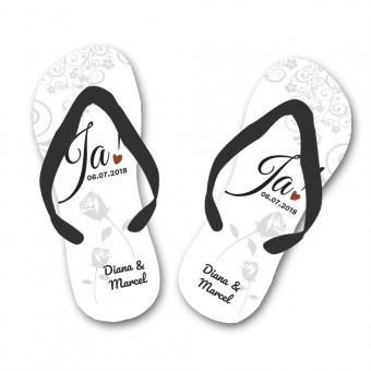 Hochzeits- Flip Flops personalisiert 40-42